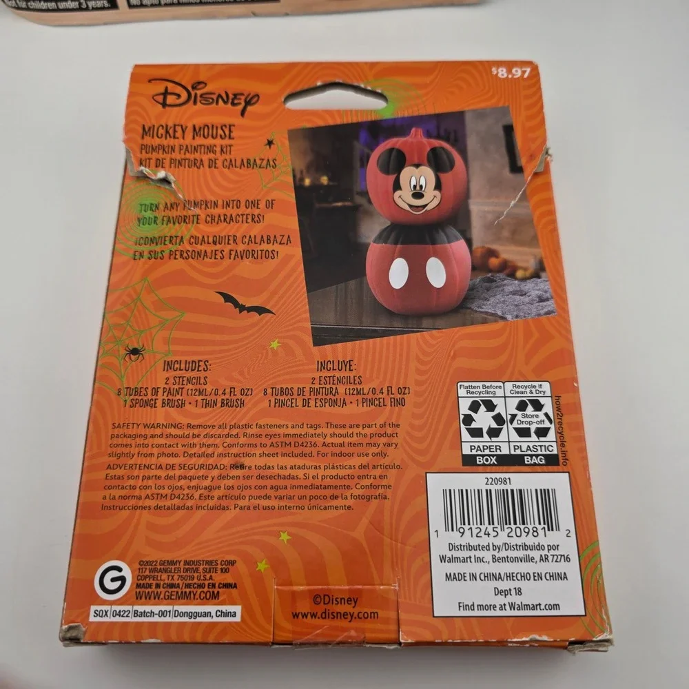 Halloween Pumpkin‎ Decorating Kit Bundle Mickey Mouse Pushins Teeth Set